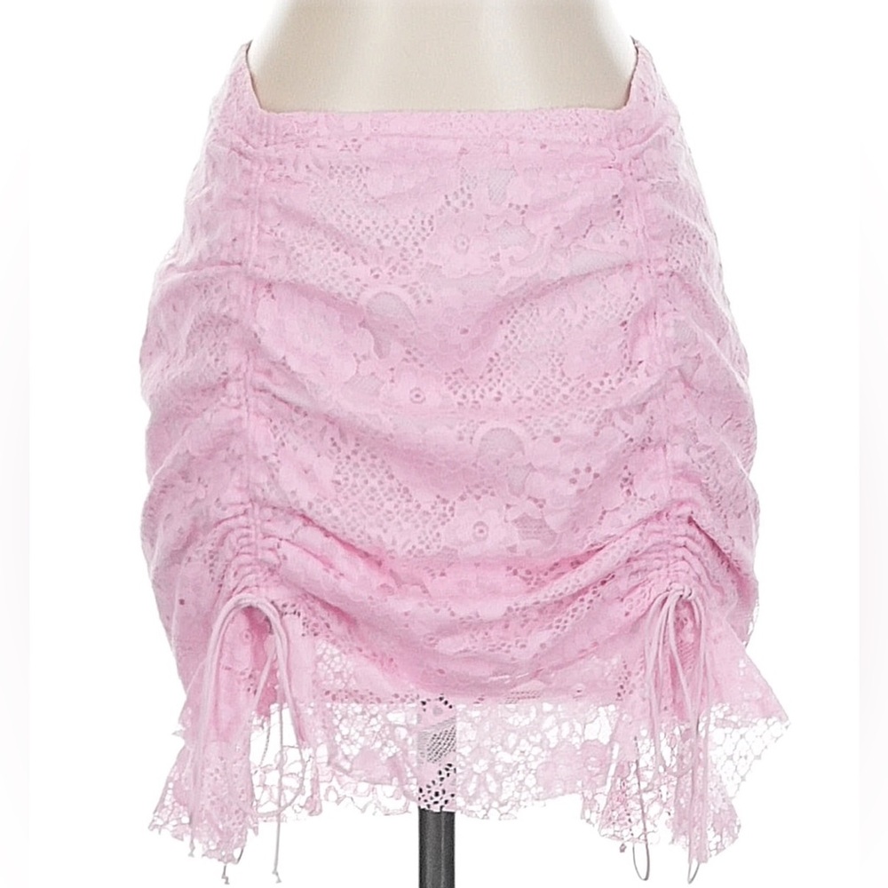 For Love And Lemons Pink Lace Skirt- Small